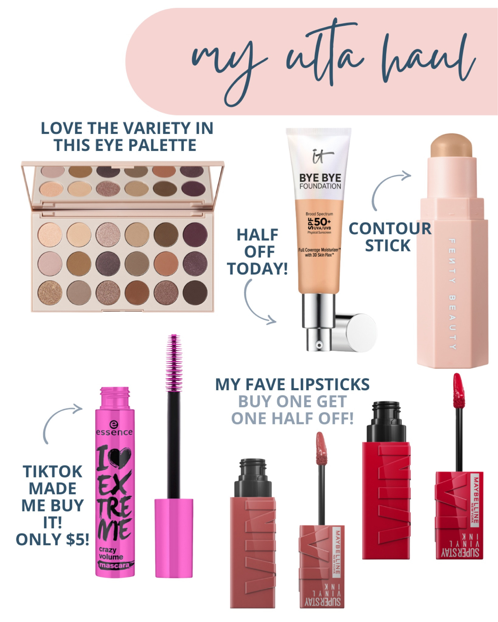 My ulta haul
Beauty sale
Ulta sale 

#LTKbeauty #LTKsalealert #LTKunder50