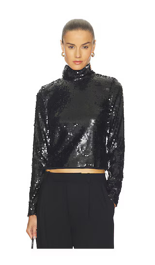 Lucy Sequin Turtleneck in Black | Revolve Clothing (Global)