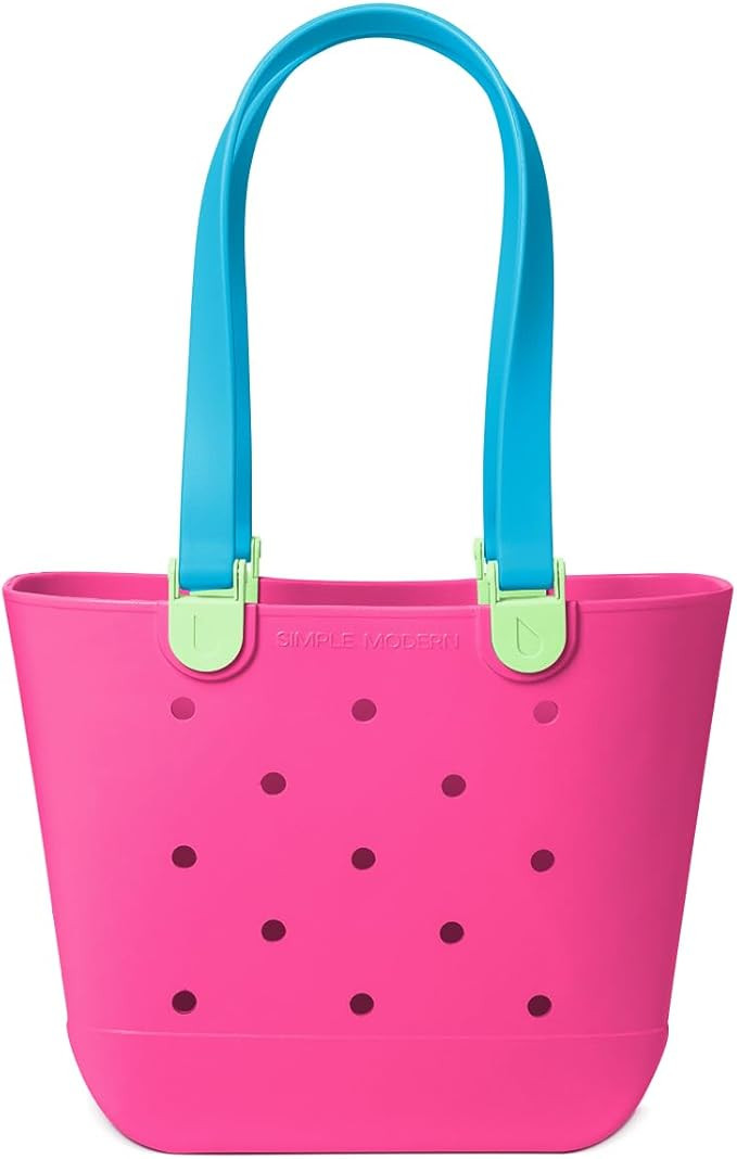 Simple Modern Medium Beach Bag | Waterproof Getaway Rubber Tote with Zipper Pocket for Travel, Po... | Amazon (US)