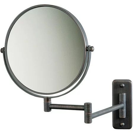 Jerdon 8"" 2-Sided Swivel Wall Mount Mirror with 5x Magnification, 13.5"" Extension, Bronze | Walmart (US)