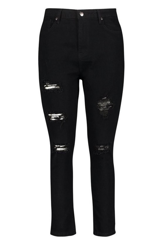 Plus Distressed Skinny Jeans | Boohoo.com (US & CA)
