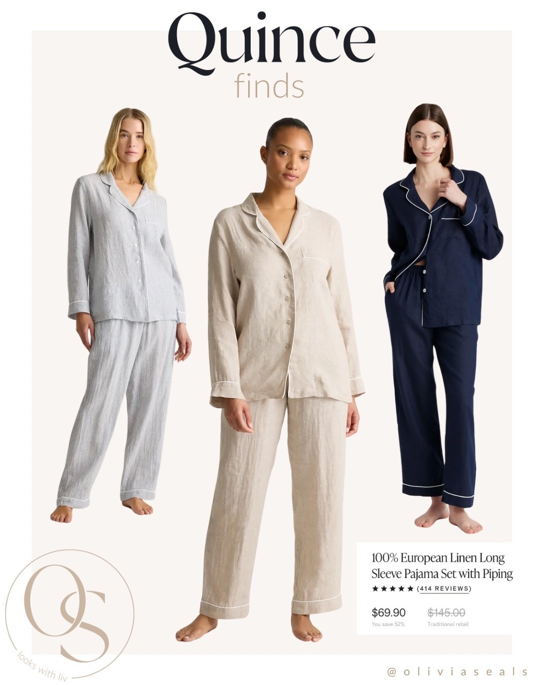 Quince does it again 👏🏼 These 100% European linen pajamas are soft, breathable, and actually affordable because they cut out the middleman.

$69.90 for luxury linen that would normally retail for $145? Yes please.
Timeless, comfy, and sustainably made — this is your sign to elevate your loungewear.



#LTKSaleAlert #LTKFindsUnder100 #LTKStyleTip