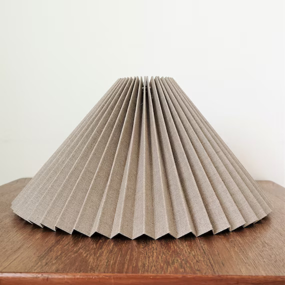 Clip on Shade: Mushroom Linen Knife Pleated Lampshade | Etsy | Etsy (US)