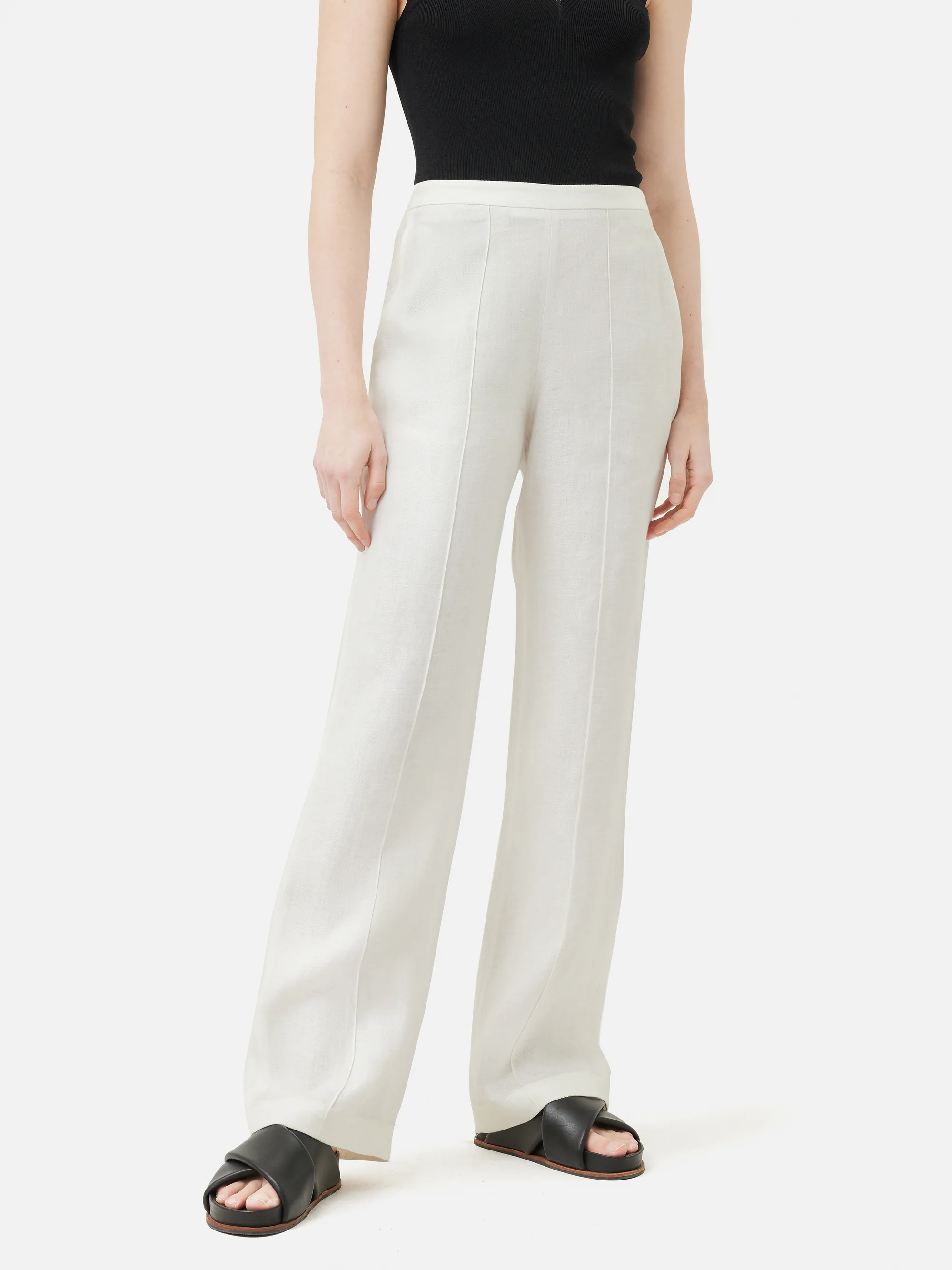 Irish Linen Palazzo Trouser | White | Jigsaw (UK)
