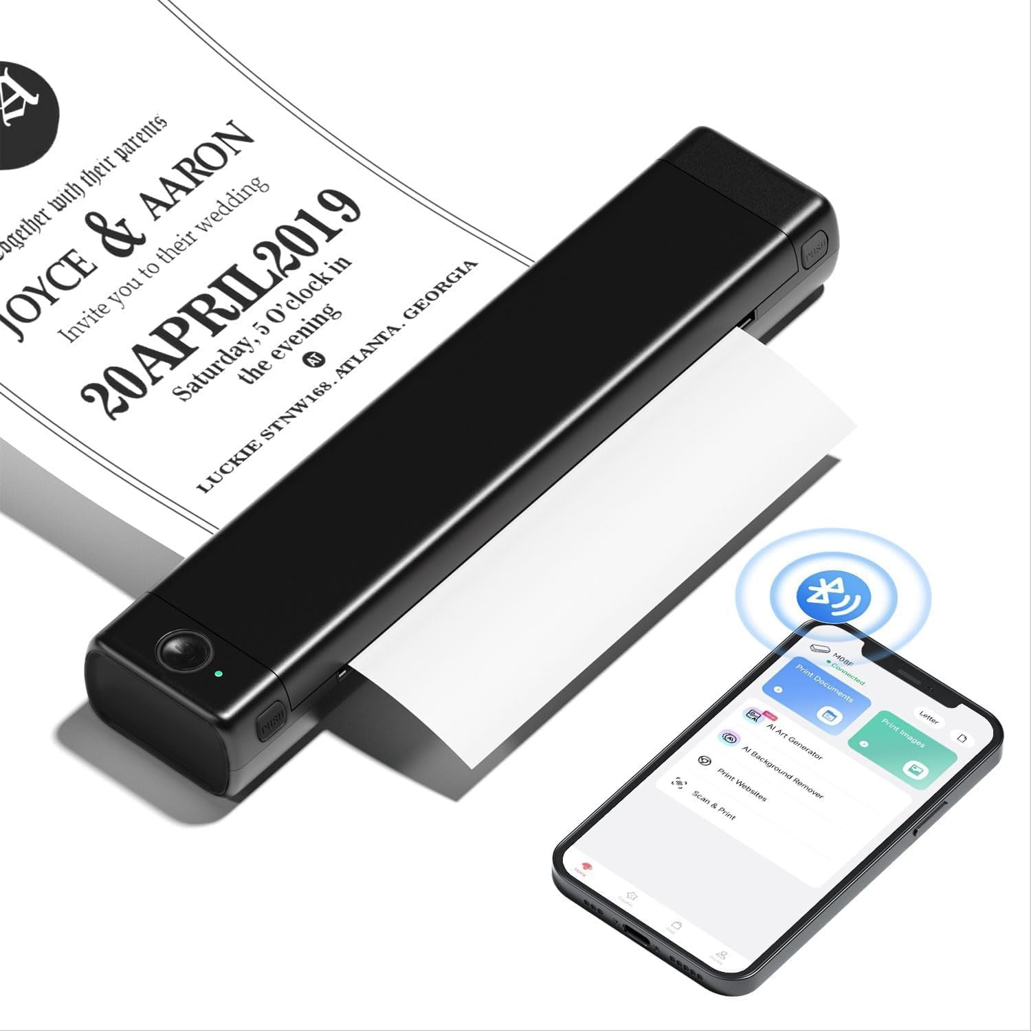 Phomemo M08F Portable Printer A4, Bluetooth Mobile Thermal Document Printer | Amazon (UK)