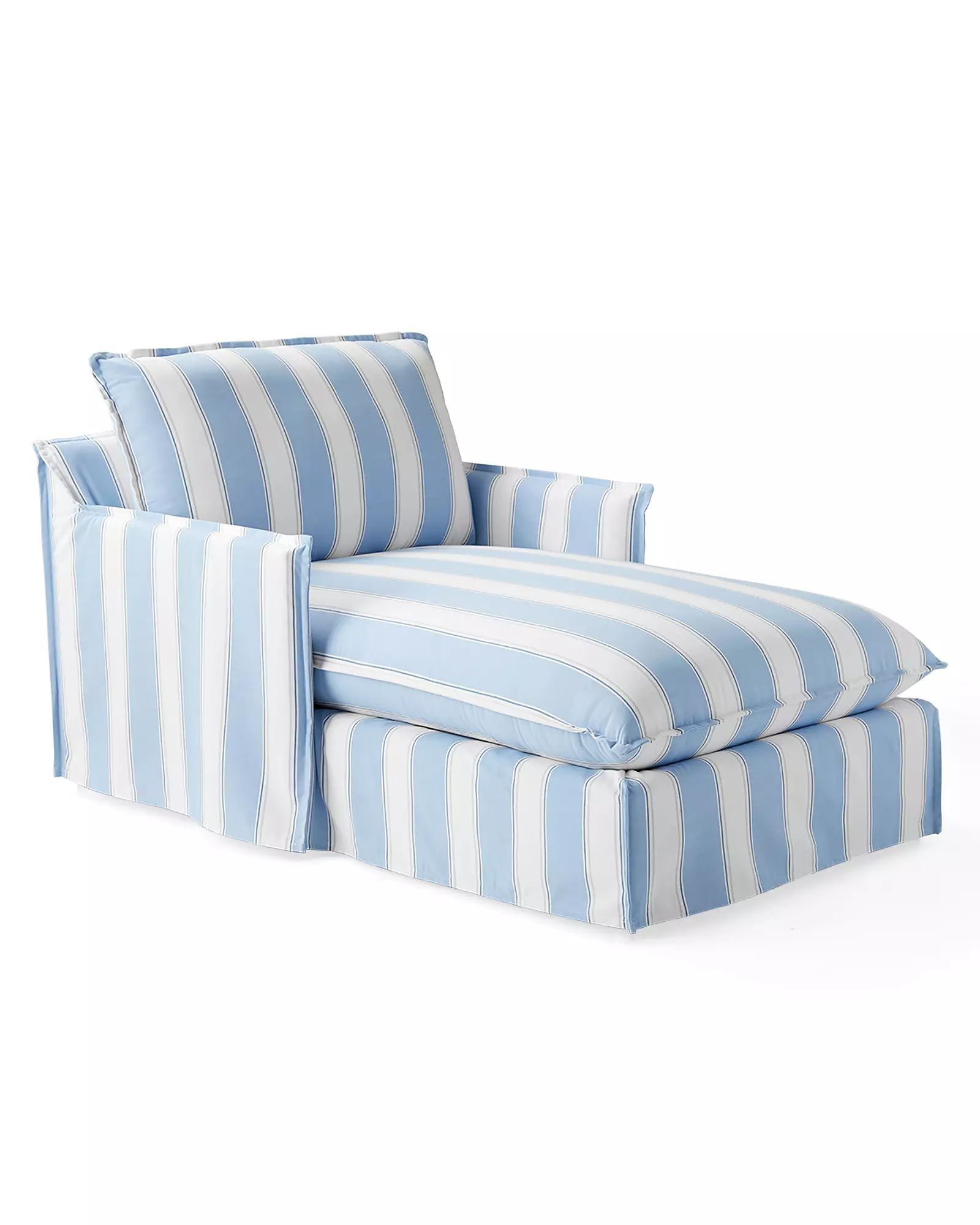 Sundial Wide Chaise - Hydrangea Port Stripe | Serena and Lily