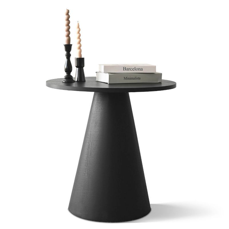 Dwen Small Round End Table,24 Round End Table with Pedestal Base,Black Circle Side Table-The Pop ... | Target
