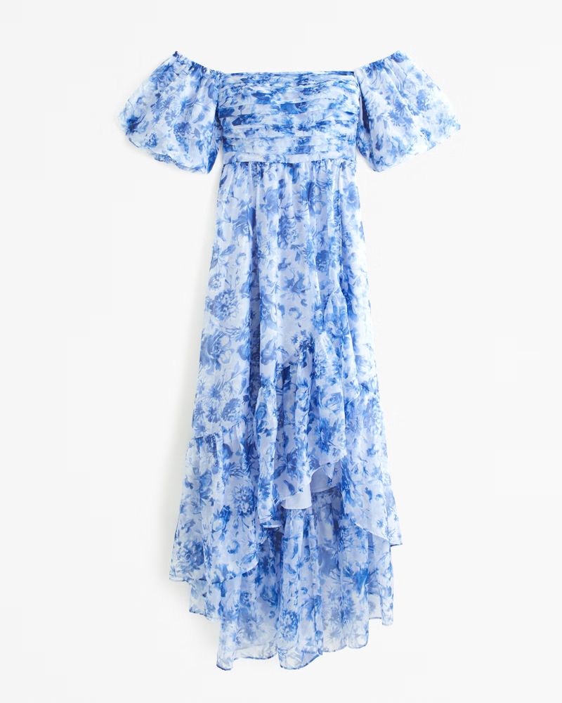 Emerson Off-The-Shoulder Drama Organza Maxi Dress | Abercrombie & Fitch (US)