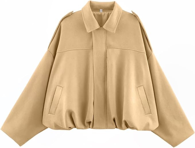 Womens Faux Suede Bomber Jacket Casual Lapel Pilot Cropped Coat Oversized Motorcycle Jackets 2025... | Amazon (US)