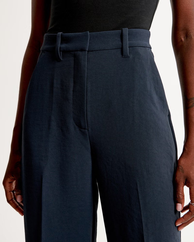 Clean Premium Crepe Wide Leg Pant | Abercrombie & Fitch (US)