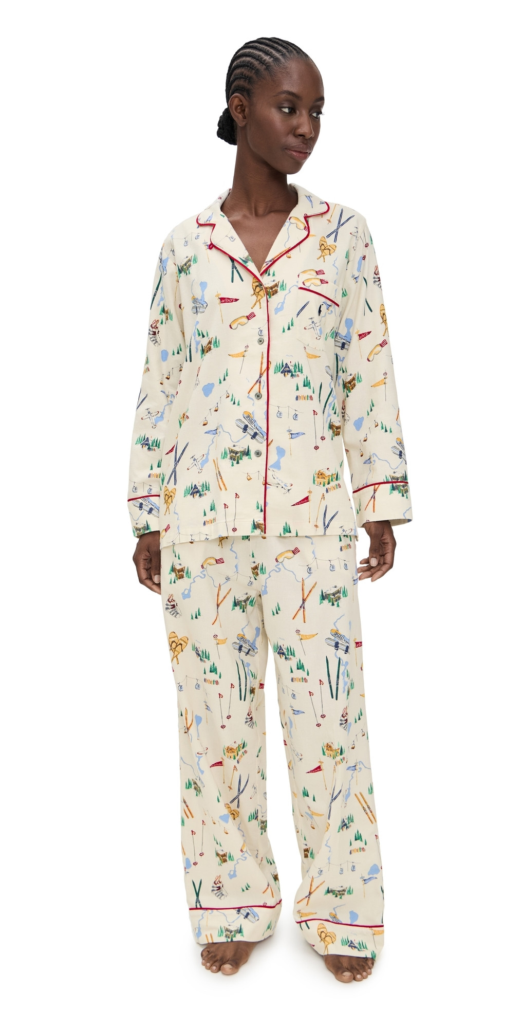 Polo Ralph Lauren Madison Pajama Set Traveler Ski Print S | Shopbop