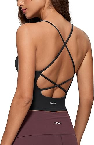 Womens V Neck Tank Tops Double Lined No Padded Spaghetti Criss Cross Strap Statement Strappy Back... | Amazon (US)