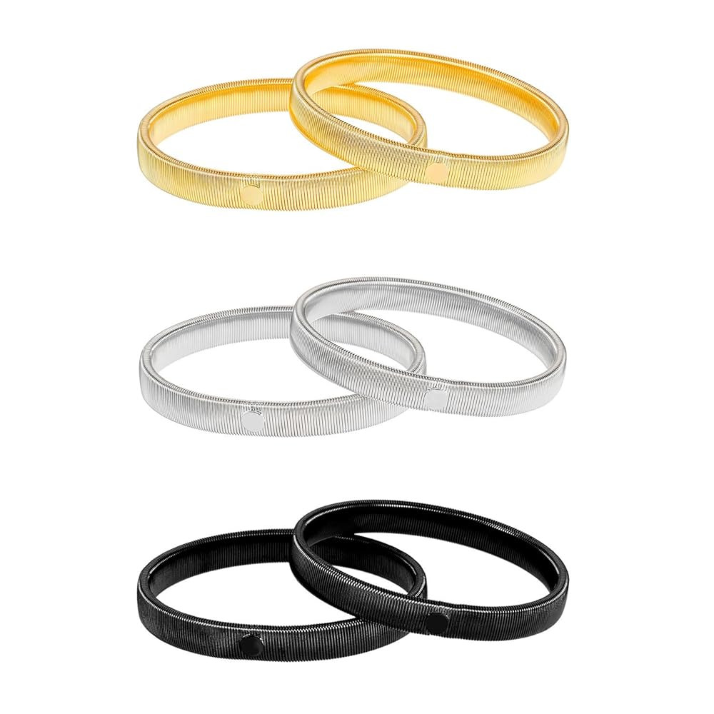 Pangda 3 Pairs Sleeve Garters Anti-slip Shirt Sleeve Holders Garters Stretch Metal Armbands for W... | Amazon (US)