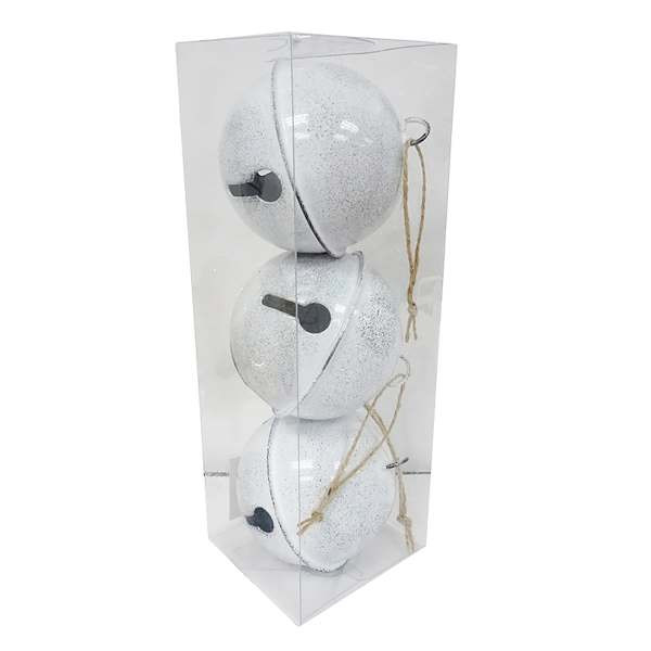 3-Count White Bell Shatterproof Ornaments, 3.1" | At Home
