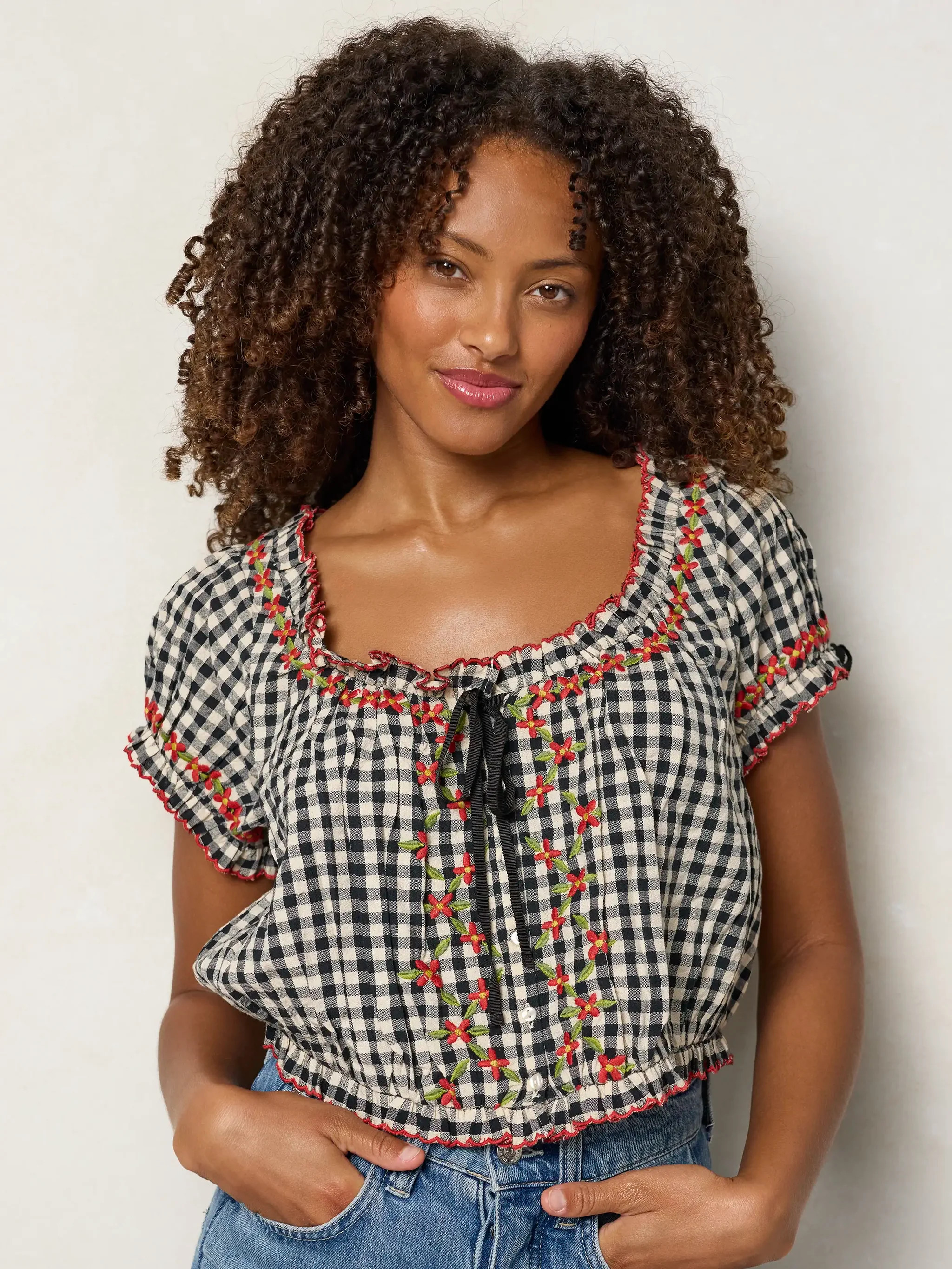 Cosi Embroidered Cotton Top | Natural Life