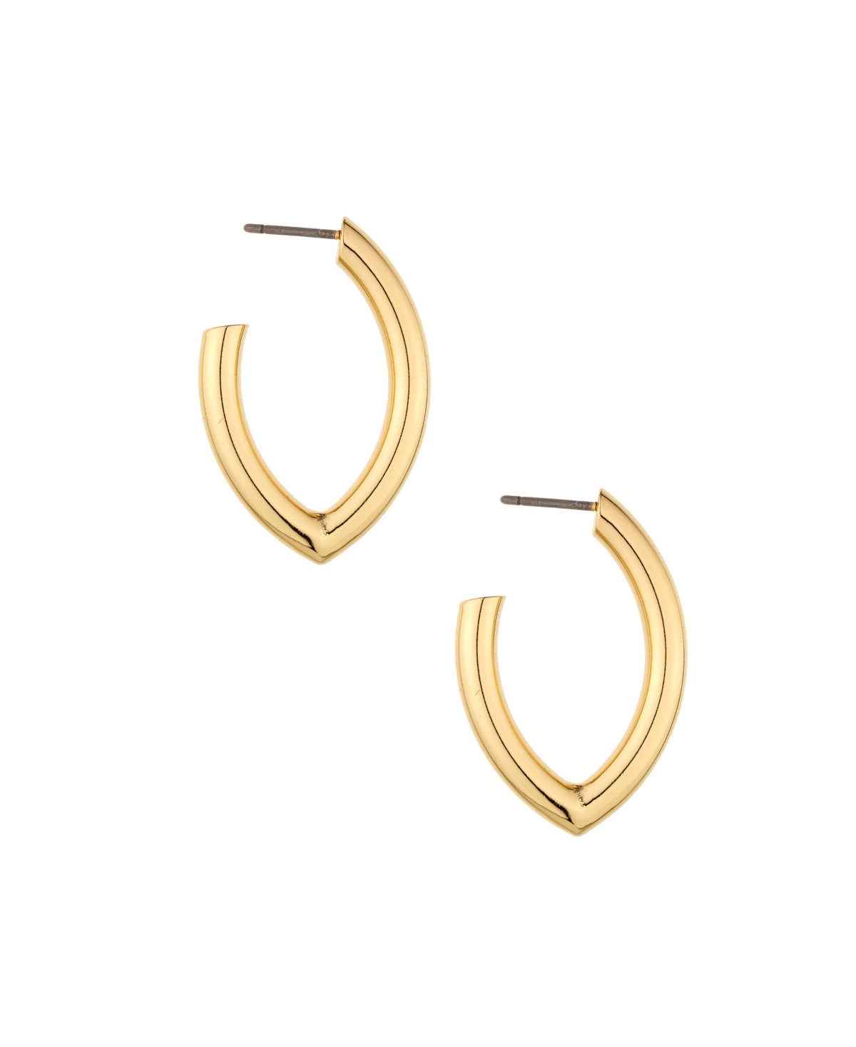 Ettika Mara Elongated 18K Gold Plated Hoop Earrings - Gold | Macy's