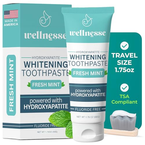 Wellnesse Hydroxyapatite Toothpaste – Fluoride Free for Sensitive Gums – Anti-Plaque, Remineralizing, Enamel Protection & Natural Whitening Toothpaste for Adults – Fresh Mint Flavor – 1.75 oz | Amazon (US)