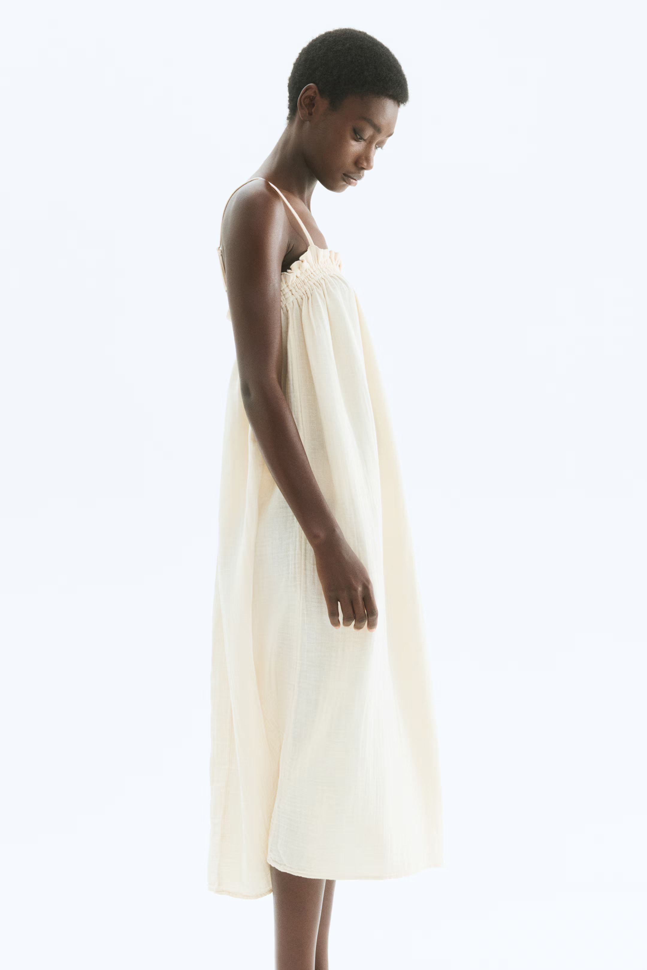 Strappy Muslin Dress - Light beige - Ladies | H&M US | H&M (US + CA)