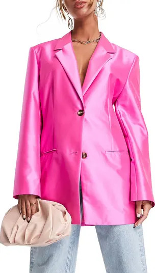 ASOS DESIGN Oversize Satin Blazer | Nordstrom | Nordstrom