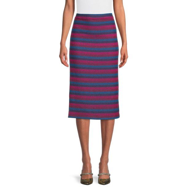 Time and Tru Women's Coordinating Knit Midi Skirt | Walmart (US)