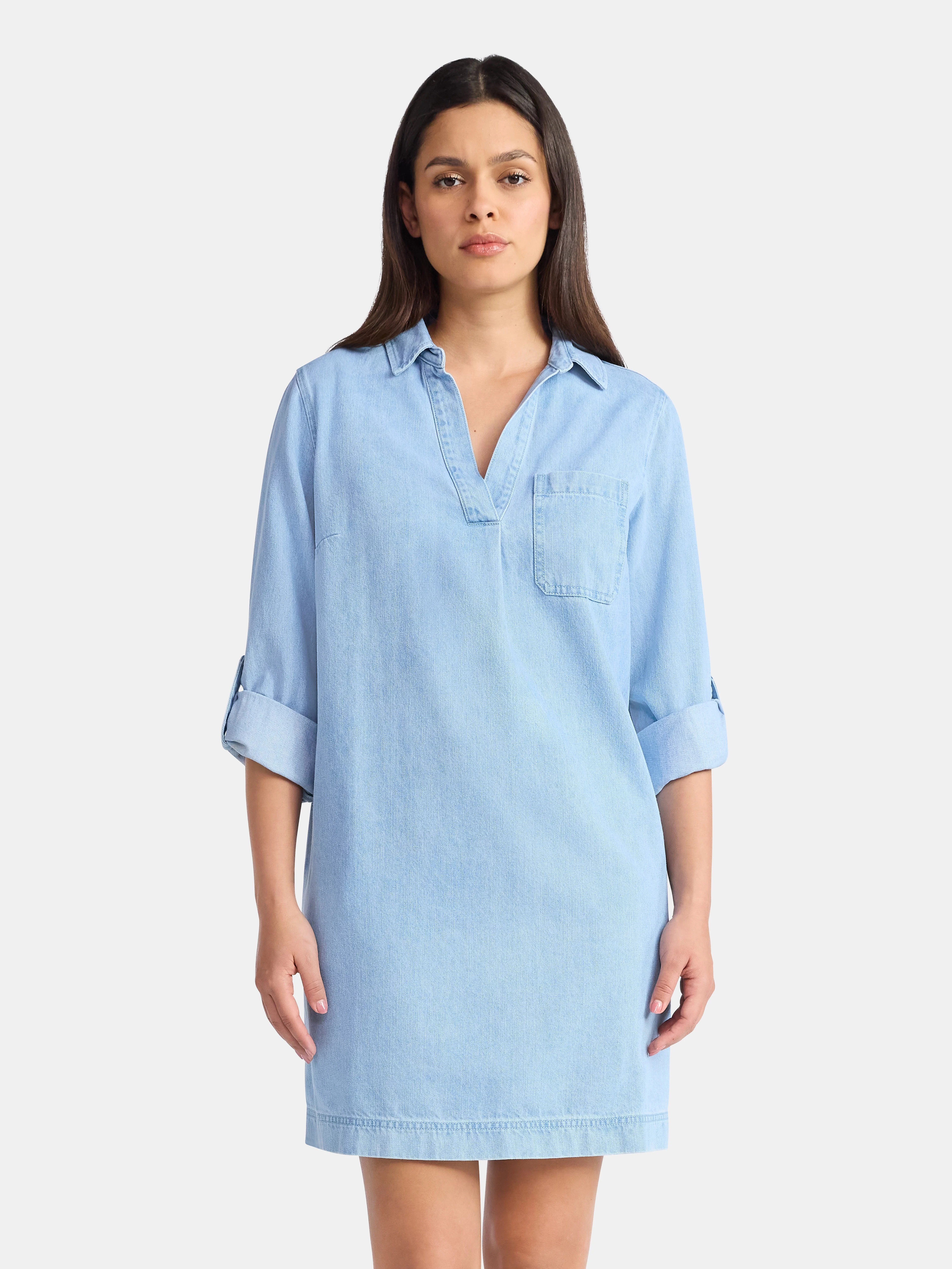 Time and True Women's Denim Shirt Dress, XS-XXXL | Walmart (US)