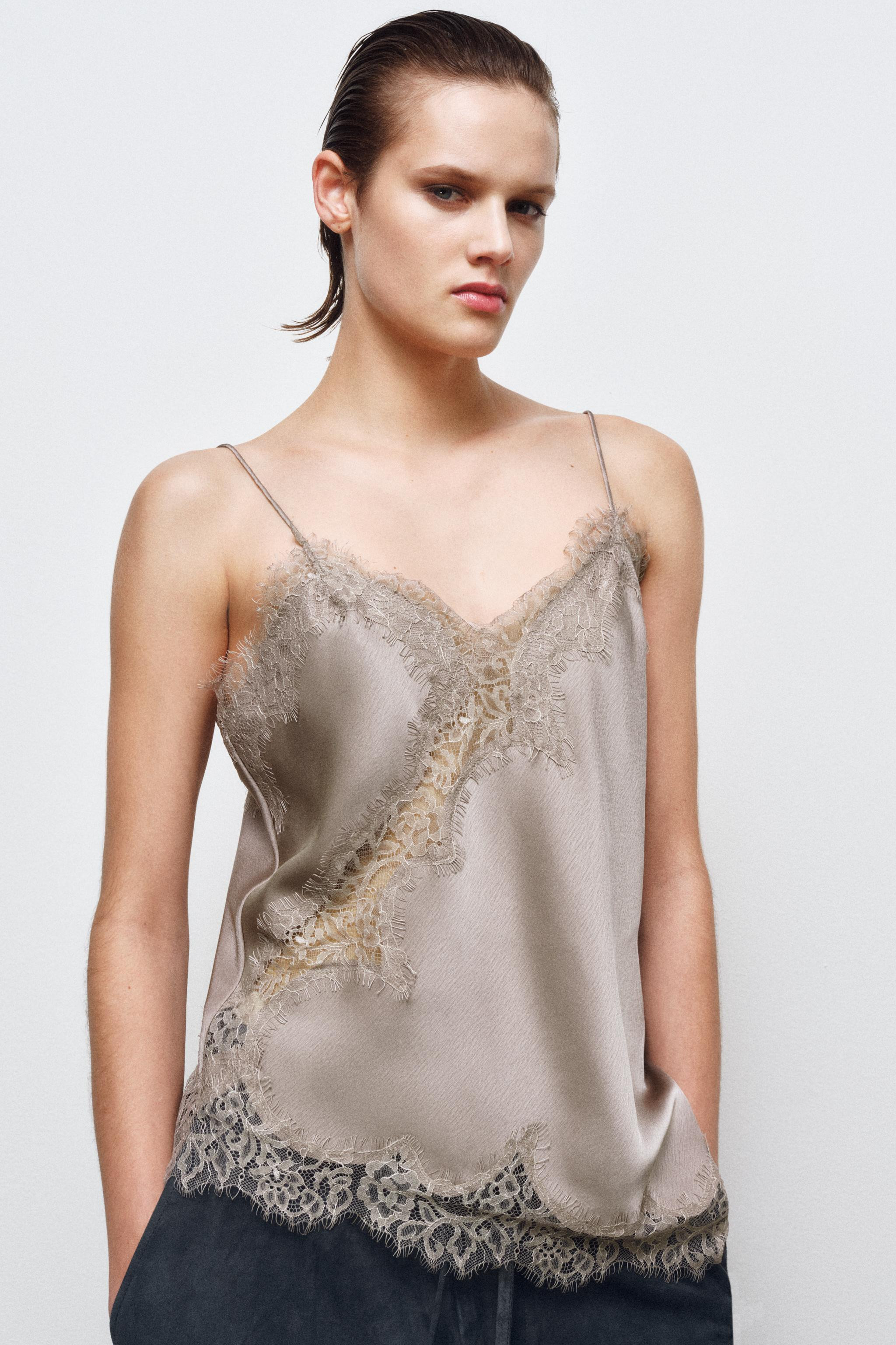 ZW COLLECTION LACE CAMISOLE TOP | Zara US