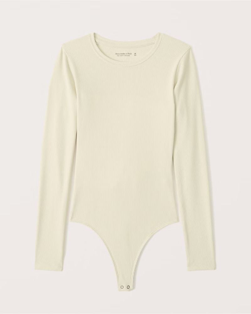 Long-Sleeve Ribbed Crew Bodysuit | Abercrombie & Fitch (US)