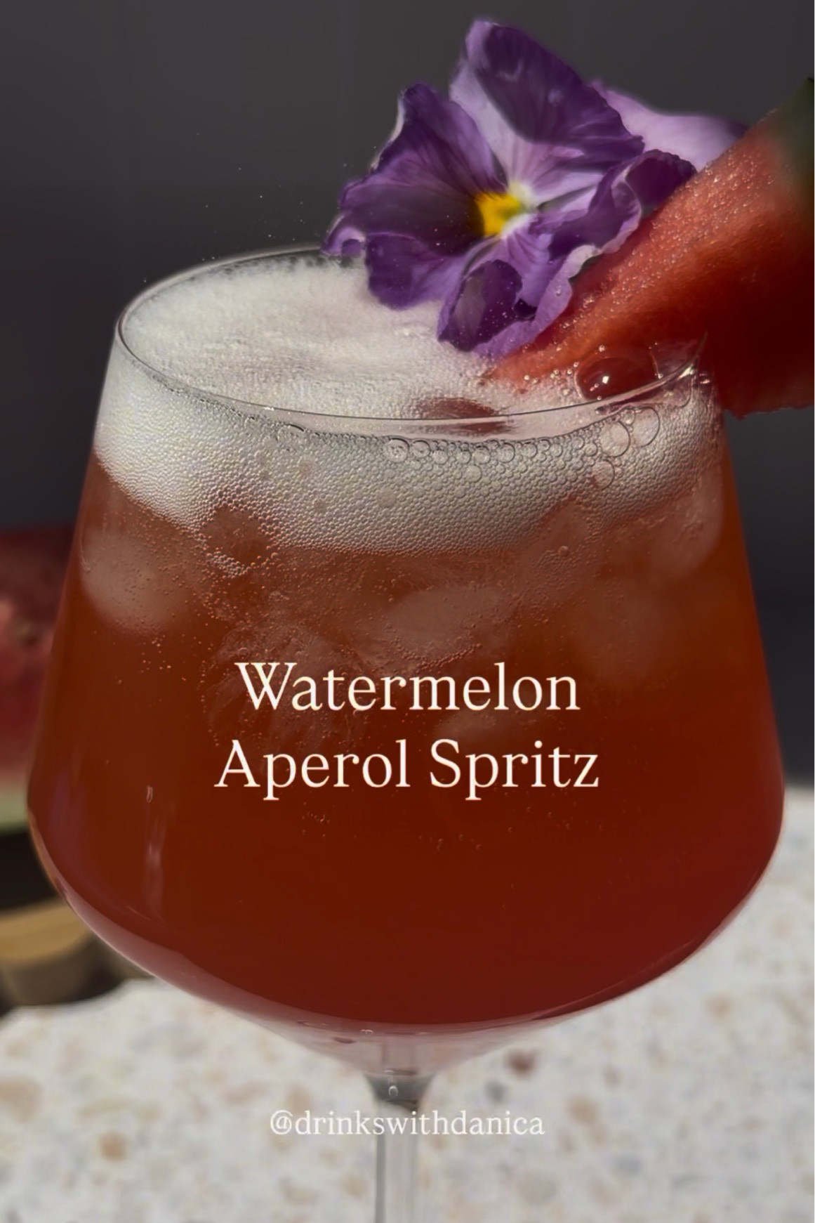 Watermelon Aperol Spritz

Follow me on instagram and TikTok @drinkswithdanica for this recipe and more 