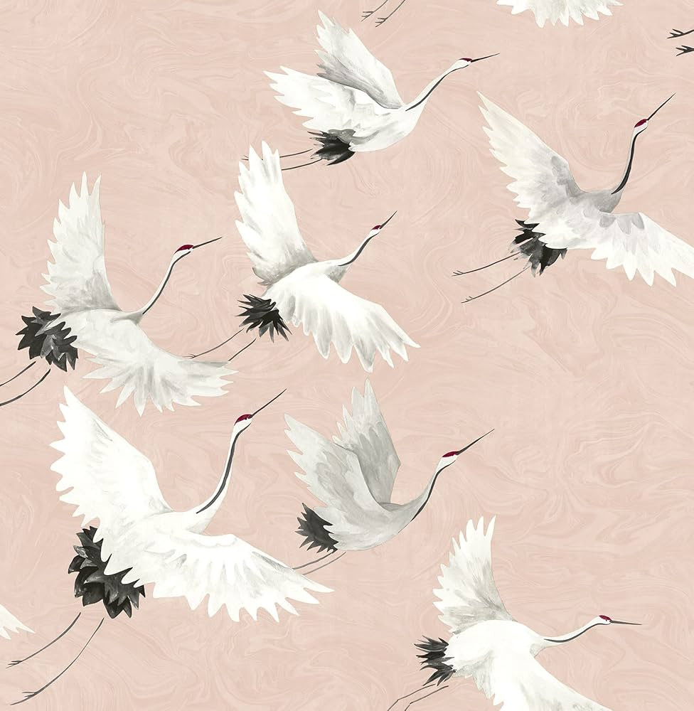 NuWallpaper NUS4299 Halcyon Peel & Stick Wallpaper, Pink | Amazon (US)