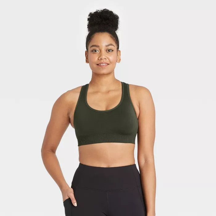 Women's Medium Support Seamless Racerback Bra - All in Motion™ | Target