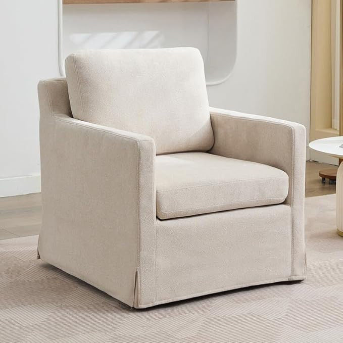 Swivel Accent Chair, 360 Degree Square Swivel Chair for Living Room, Mid Century Modern Upholster... | Amazon (US)