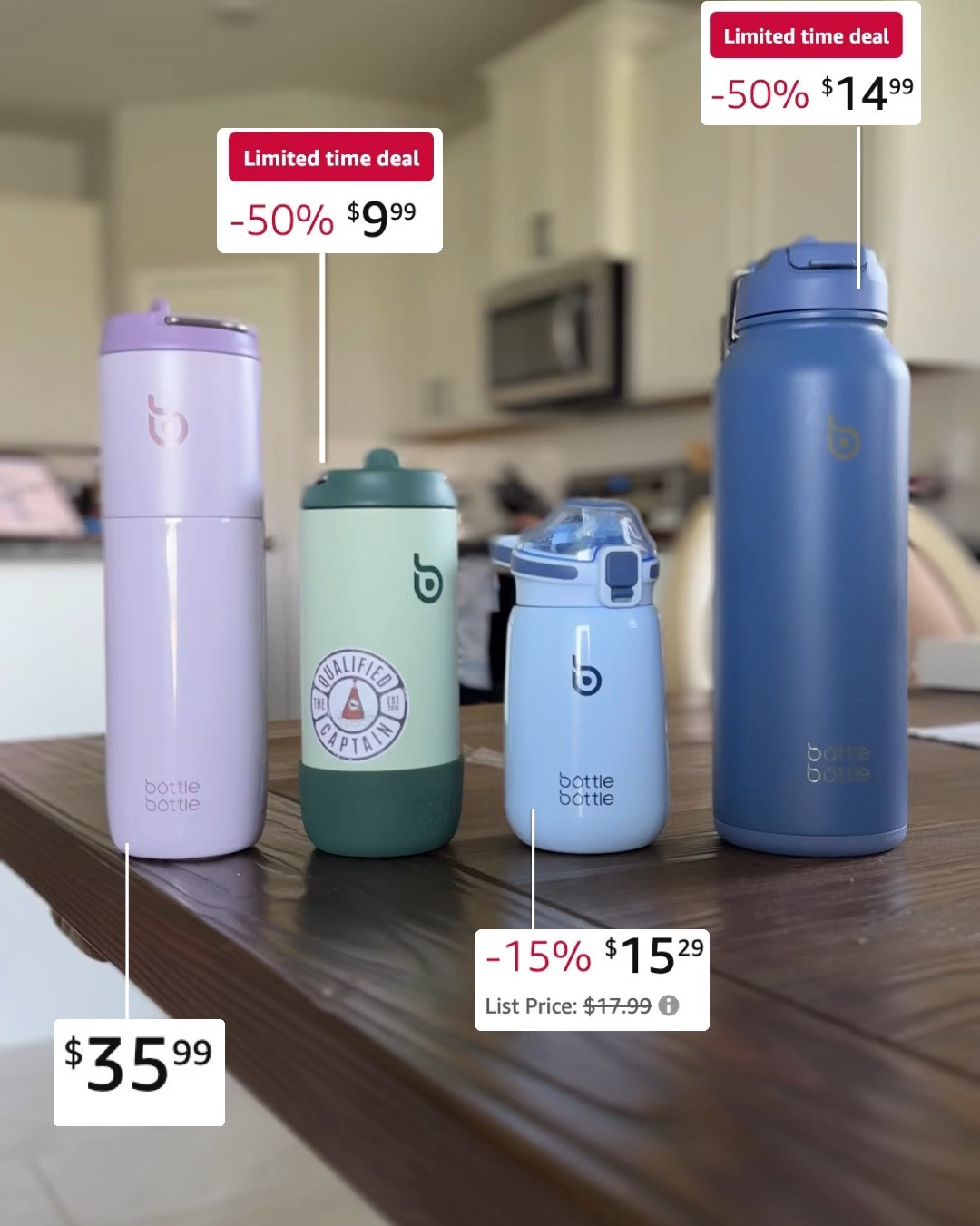 WATER BOTTLES FOR THE WHOLE FAM! 10/10 recommend these and the price point is amazinnng. 😍 

#LTKHome #LTKFamily #LTKSaleAlert
