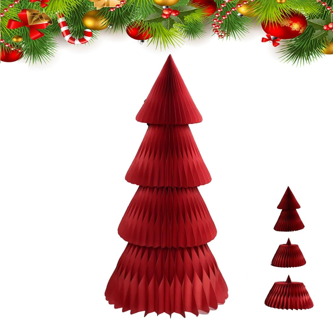 5ft Paper Honeycomb Tree, Paper Honeycomb Christmas Tree, Cardboard Style 3D Xmas Papers Table Or... | Amazon (US)