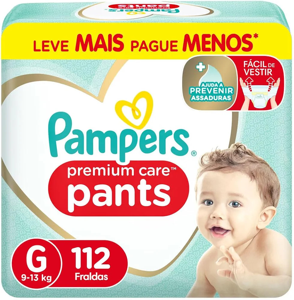 Fralda Pampers Pants Premium Care G 112 unidades | Amazon (BR)