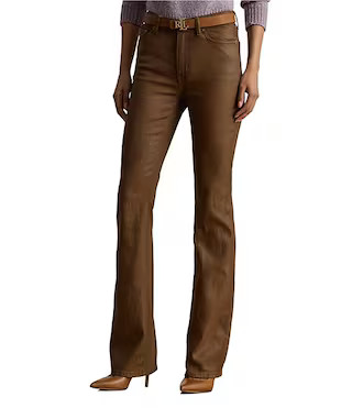 Lauren Ralph Lauren Coated Denim High Rise Boot Cut Jeans | Dillard's | Dillard's