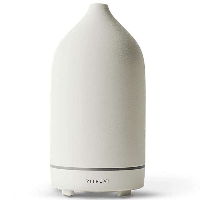 Vitruvi Stone Diffuser, Ceramic Ultrasonic Essential Oil Diffuser for Aromatherapy (White) | Amazon (US)