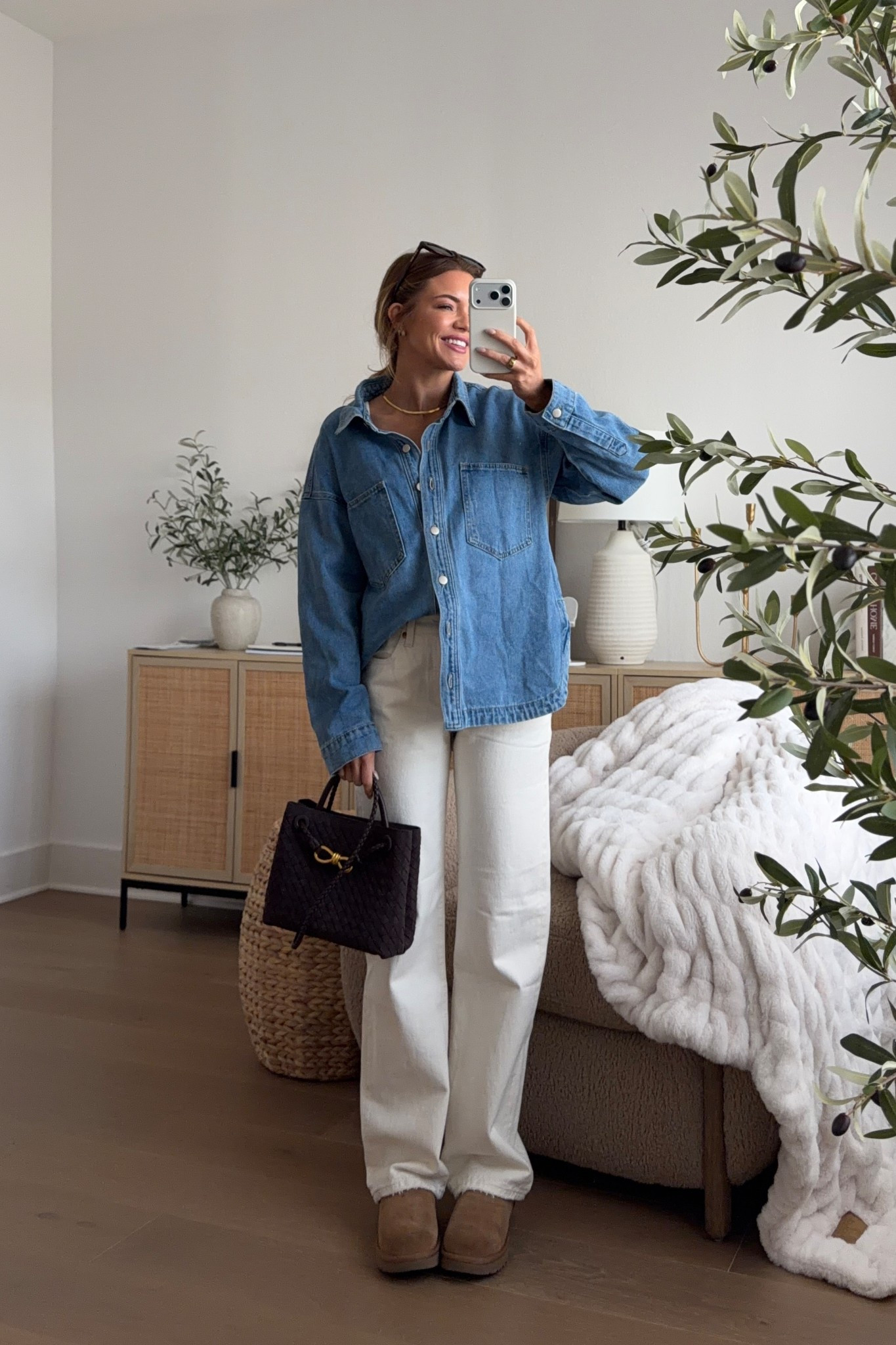 denim shirt: small // jeans: 24