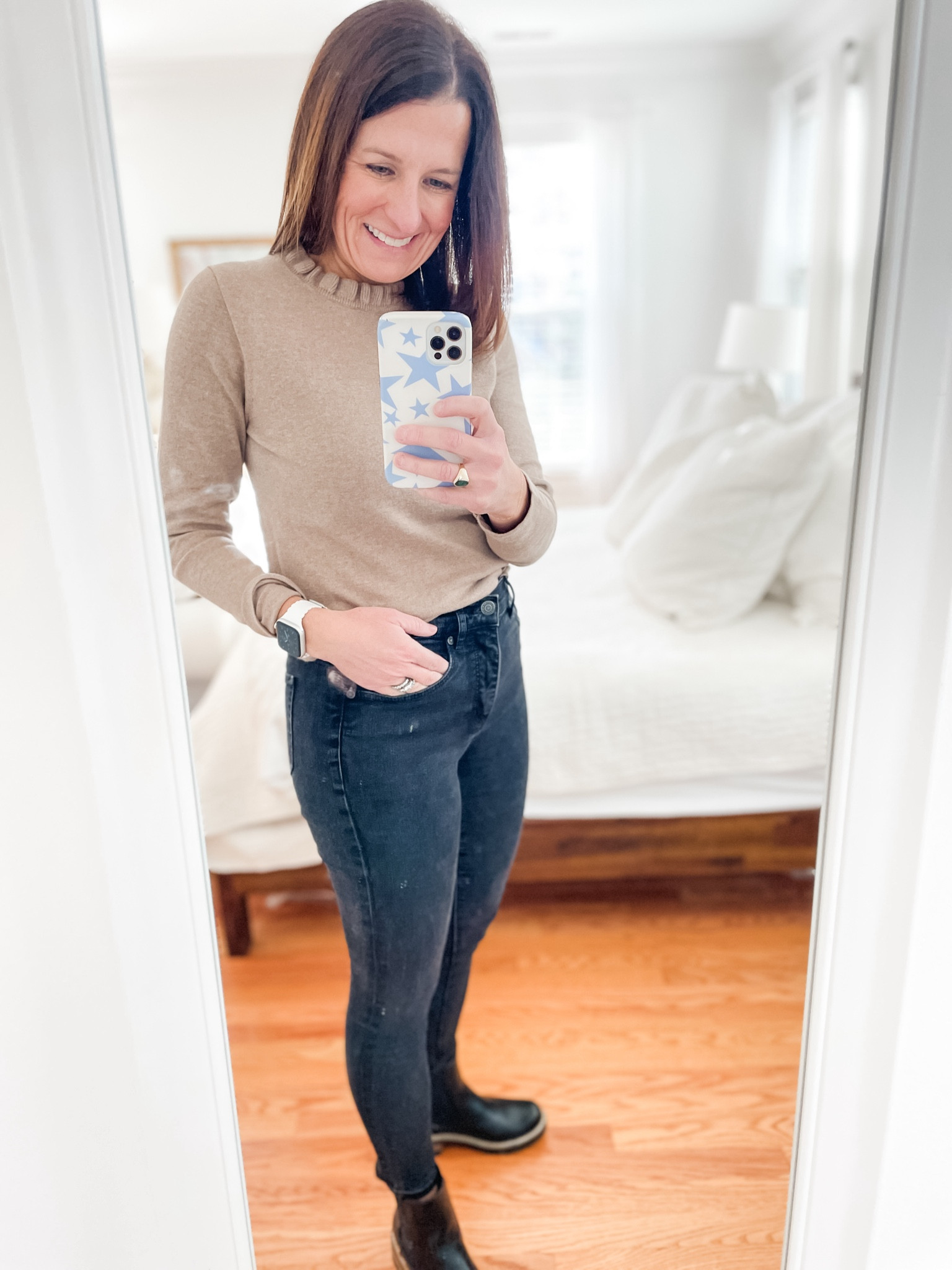Where are my gals who love a good ruffle?? Love this sweater from JCrew Factory - it’s a classic that you’ll be able to wear for years to come ❤️ It’s on sale so stock up on a couple of colors! I’m wearing an XS.

#LTKstyletip #LTKover40 #LTKworkwear