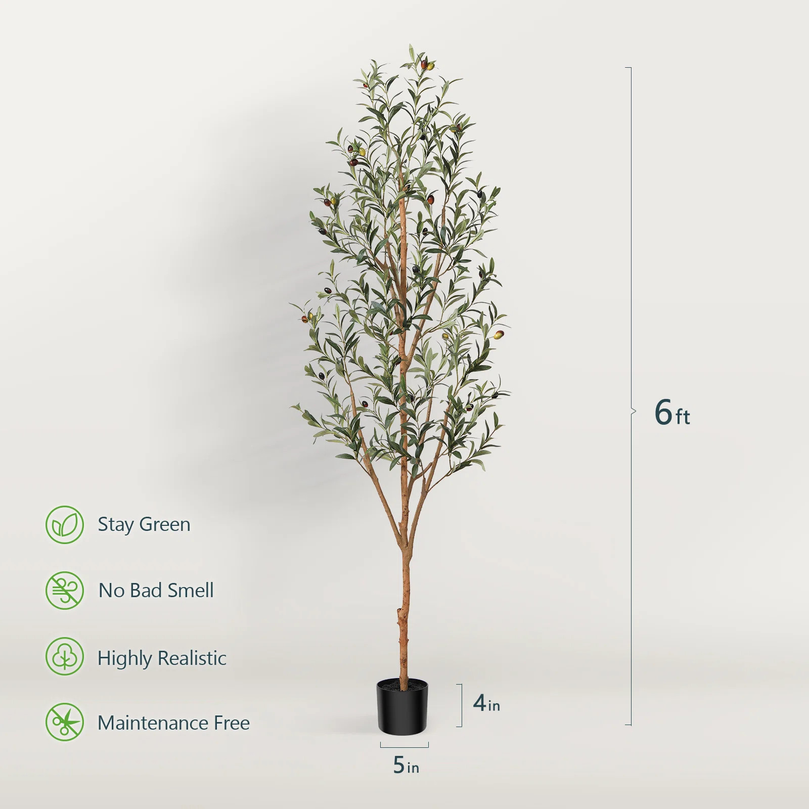 Adcock Artificial Olive Tree in Pot with Realistic Leaves and Natural Trunk | Wayfair North America