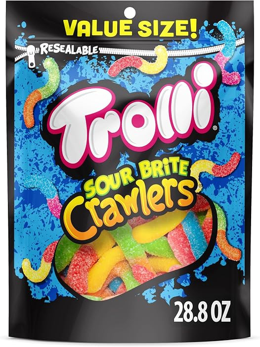 Trolli Sour Brite Crawlers, Candy, Cherry-Lemon, Strawberry-Grape & Orange-Lime, Sweet and Sour, ... | Amazon (US)