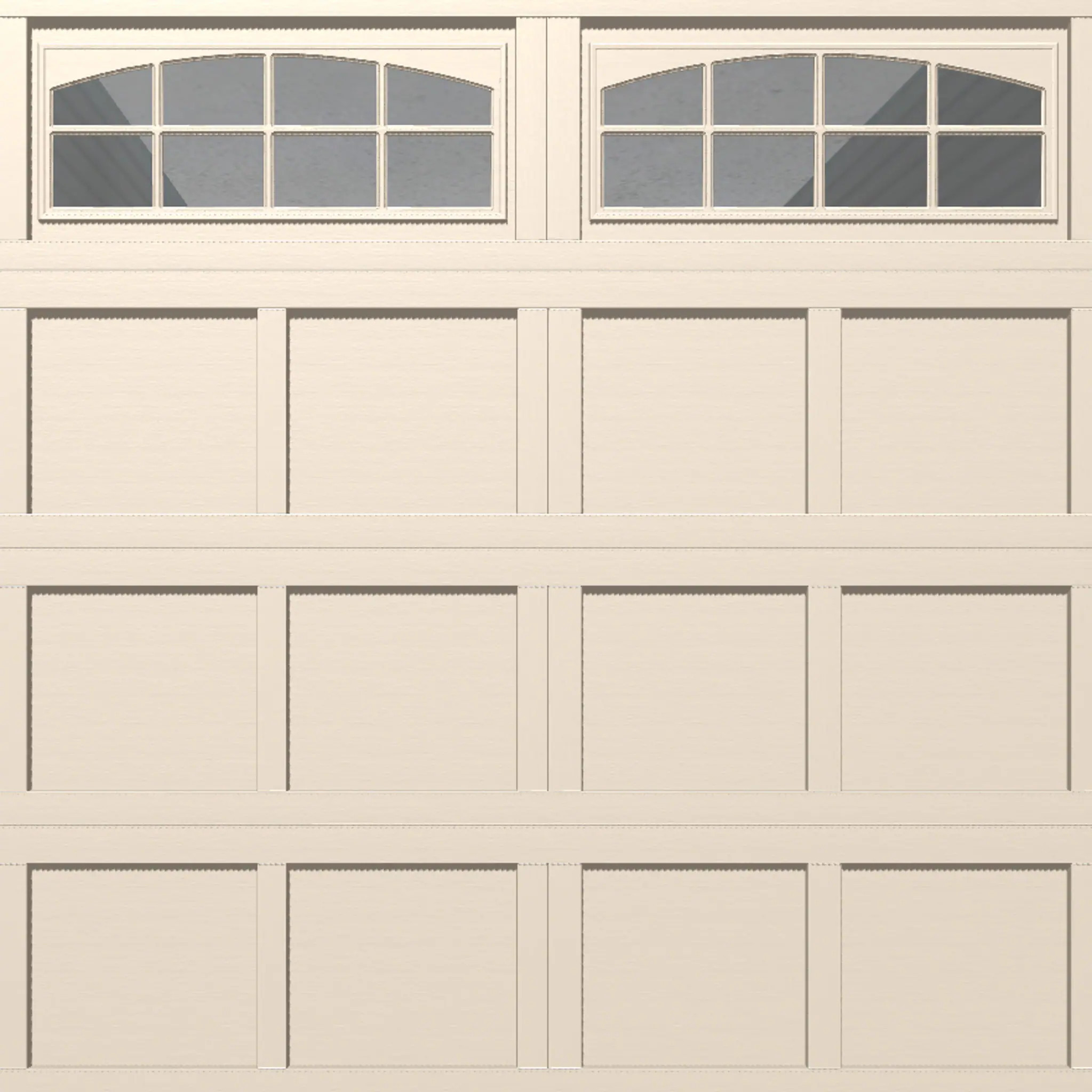 Wayne Dalton Classic Steel Model 9405 8-ft x 8-ft 10 R-Value Insulated Almond Single Garage Door with Windows one_size in Brown | WD9405NPACSIII88 | Lowe's