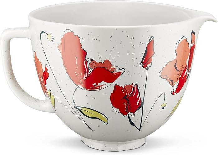 KitchenAid 5 Quart Ceramic Bowl for all 4.5-5 Quart Tilt-Head Stand Mixers KSM2CB5PPY, Poppy | Amazon (US)