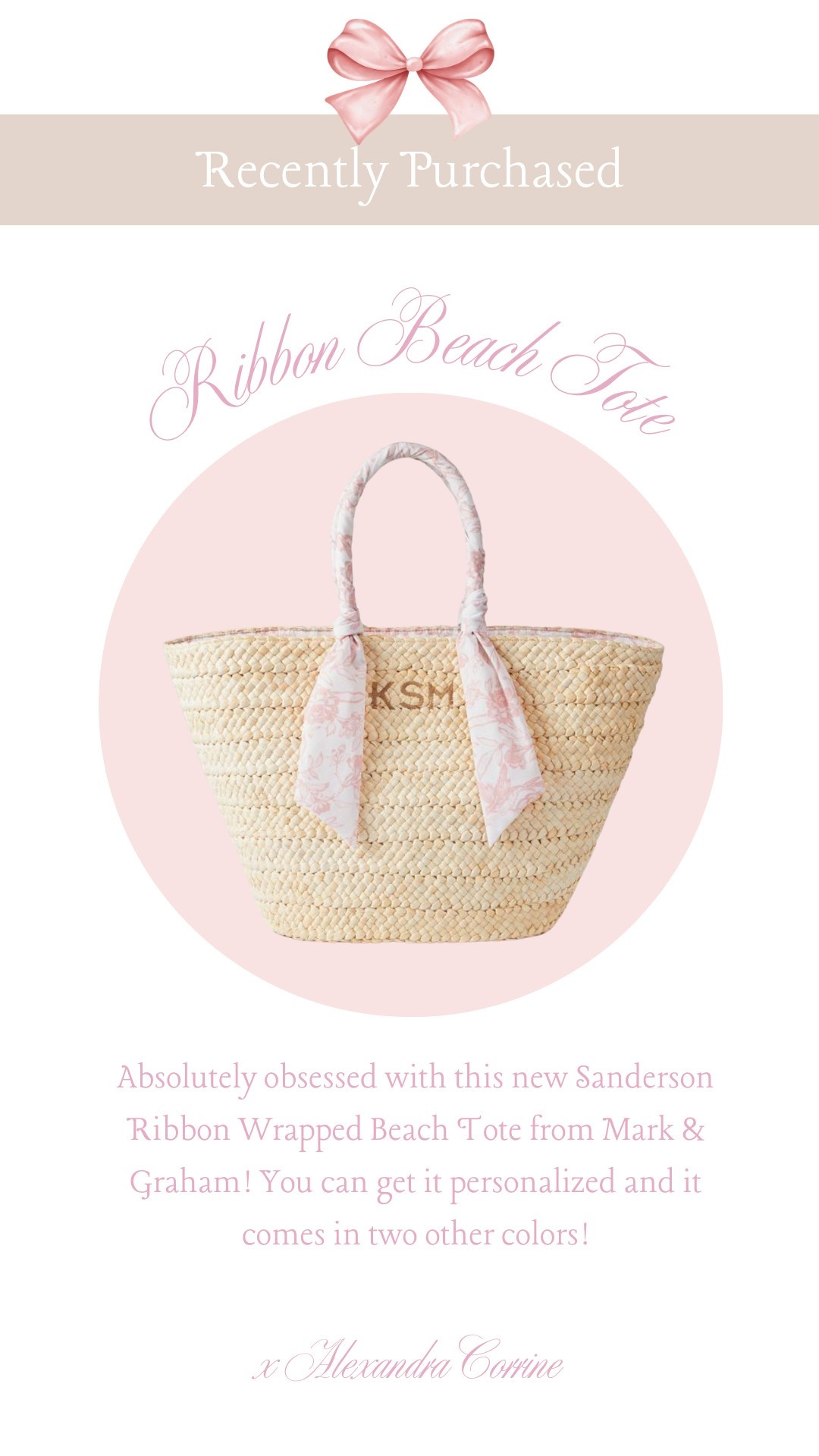 So excited about this new beach tote from Mark & Graham 🤍🎀

Beach, natural, raffia, beach tote, summer purses, summer accessories, pink girly girl, personalized, custom 

#LTKItBag #LTKSeasonal