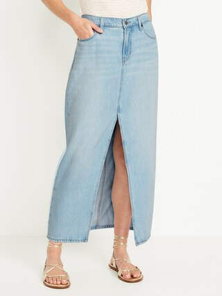Mid-Rise Jean Maxi Skirt | Old Navy (US)