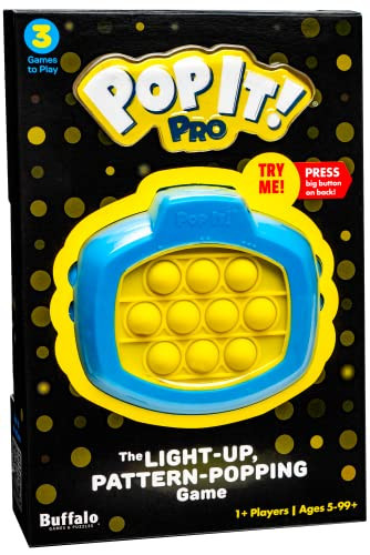 Pop It! Pro - The Original Light Up, Pattern Popping, Pop It! Game from Buffalo Games,Blue and Yellow | Amazon (US)