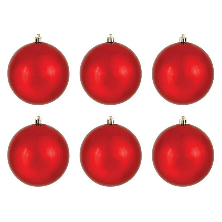 Christmas Ornament Ball, Red Shiny Finish, Shatterproof Plastic, UV Resistant, Holiday Christmas ... | Walmart (US)