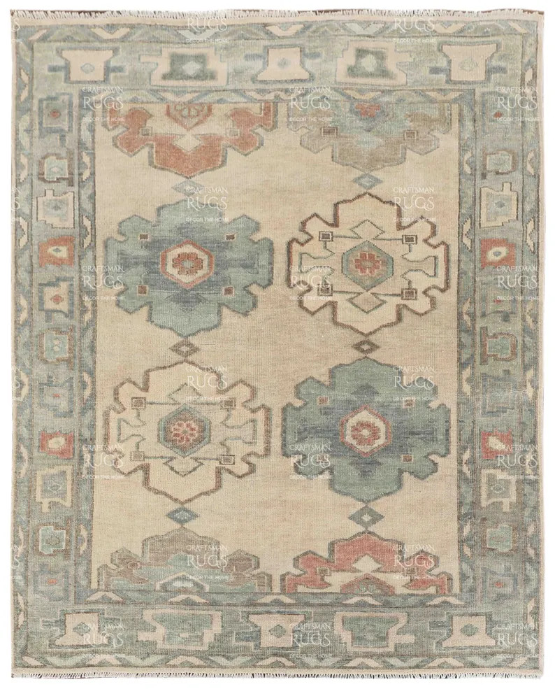 Beige Oushak Style Hand Knotted Rug 4x6, 5x8, 6x9, 8x10, 9x12, 10x14 Ft Handmade Rugs for Living ... | Etsy (Global)