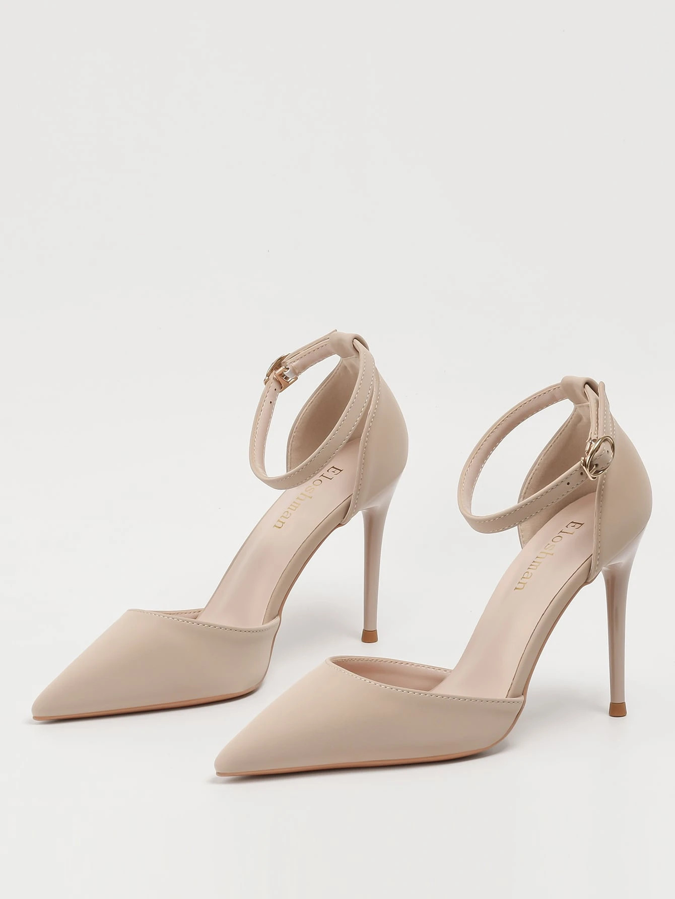 Women Stiletto Heeled Pumps, Point Toe Ankle Strap Pumps | SHEIN