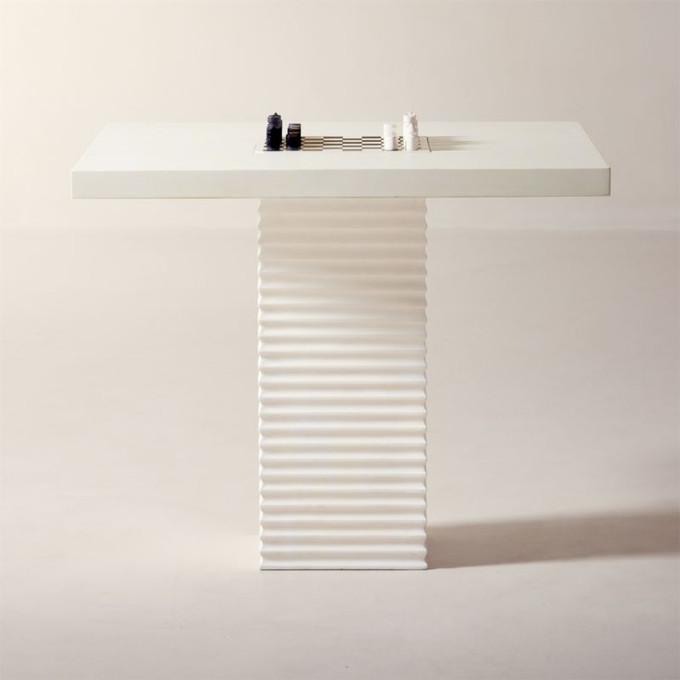 Click for more info about Check White Swirled Resin Game Table | CB2