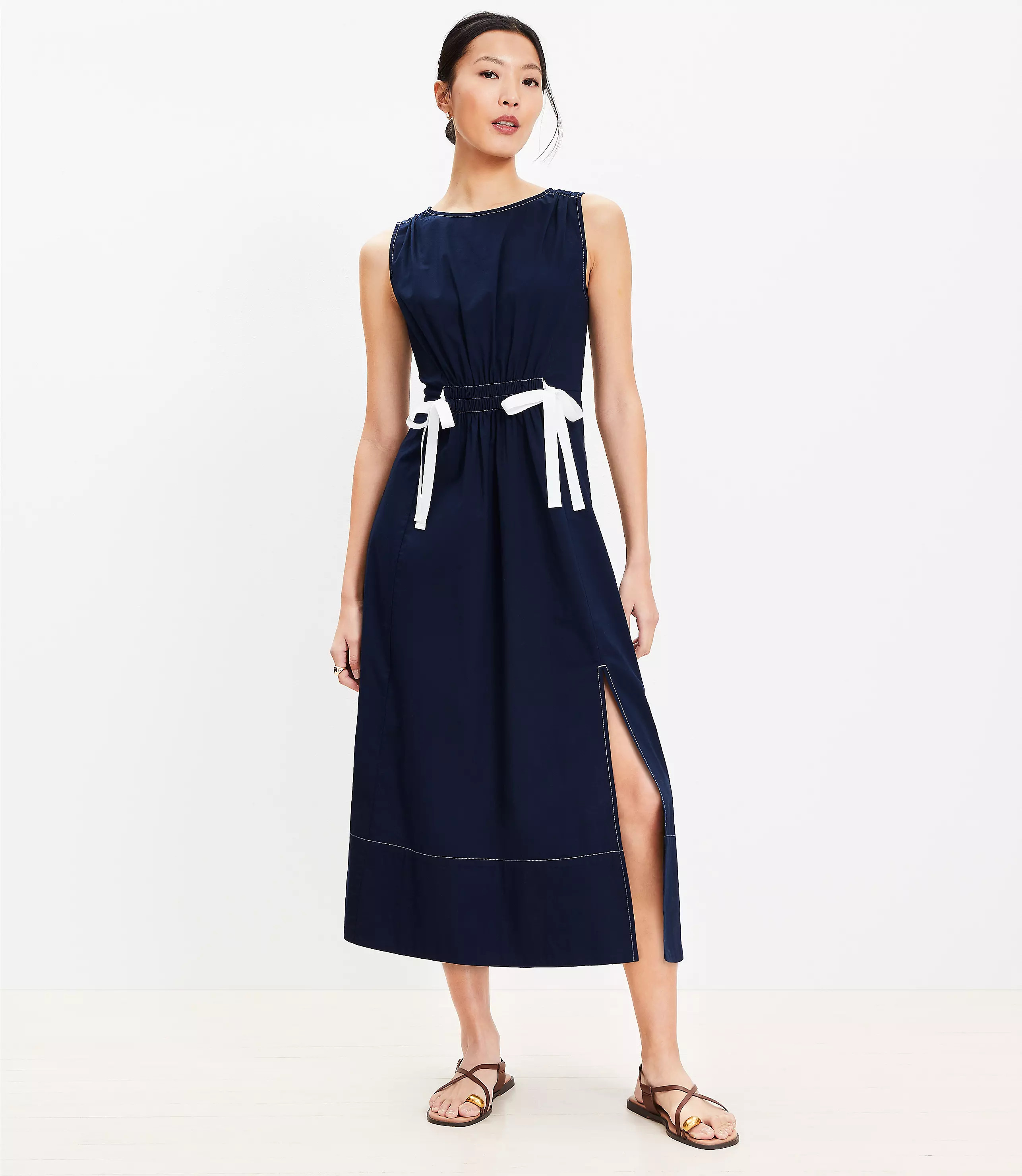Side Tie Midi Dress | LOFT